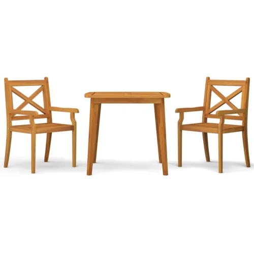 Vrtna garnitura - 3-dijelni vrtni blagovaonski set od masivnog bagremovog drva - Dužina stola 85 cm 2 Cijena