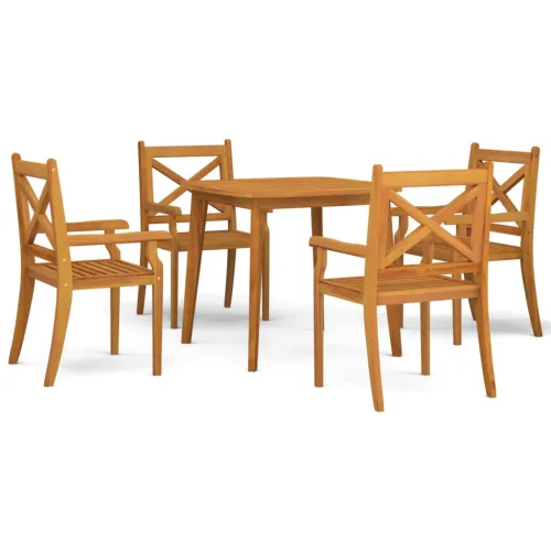 Vrtna garnitura - 5-dijelni vrtni blagovaonski set od masivnog bagremovog drva - Dužina stola 85 cm 4 Cijena