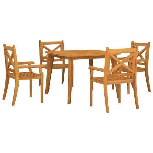 Vrtna garnitura - 5-dijelni vrtni blagovaonski set od masivnog bagremovog drva - Dužina stola 110 cm 4 Cijena