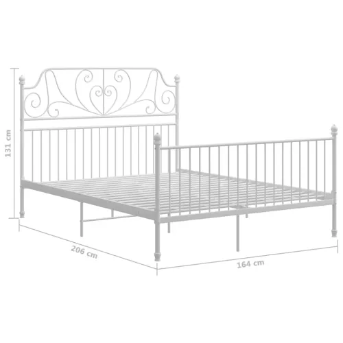 Okvir za krevet bijeli metalni 160 x 200 cm - Bijela 160 x 200 cm Cijena