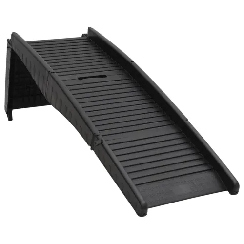 Sklopiva rampa za pse crna 153 x 40 x 12,5 cm od plastike Cijena