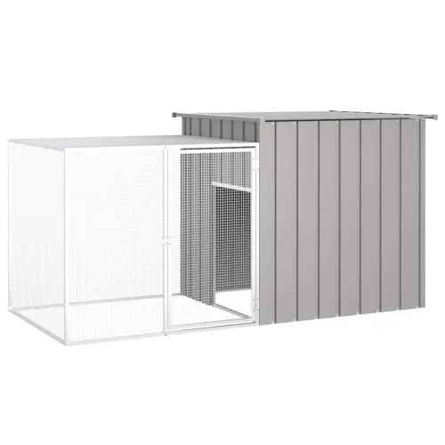 Kavez za kokoši sivi 200 x 91 x 100 cm od pocinčanog čelika - Siva 200 x 91 x 100 cm Siva 200 x 91 x 100 cm Cijena