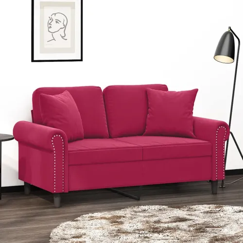 Ukrasni jastuci 2 kom crvena boja vina 40 x 40 cm baršunasti - Boja crnog vina Cijena