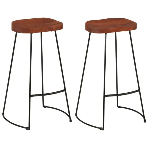 Barski stolci Gavin 2 kom 50 x 40 x 78 od masivnog drva manga - Smeđa 45 x 40 x 78 cm masivno drvo manga Cijena