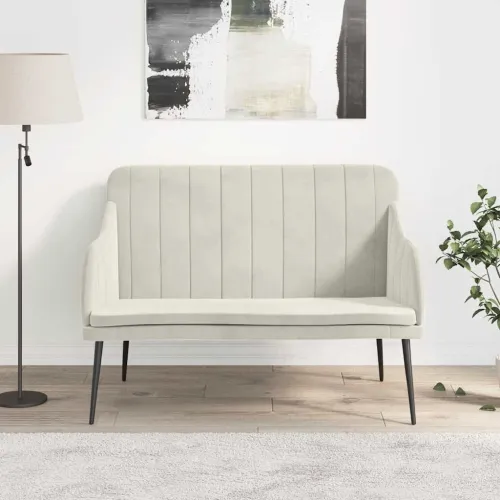 Klupa krem 110 x 76 x 80 cm baršunasta - Krema Cijena