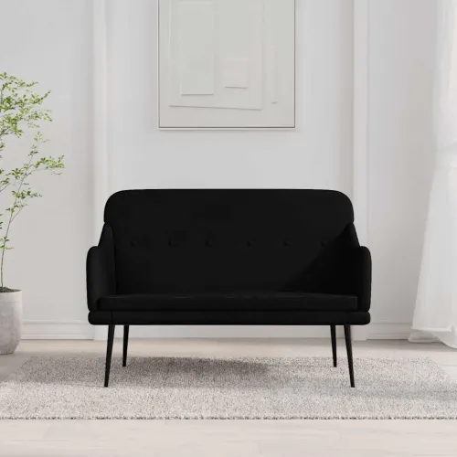 Klupa crna 110 x 76 x 80 cm od tkanine - Crna Cijena
