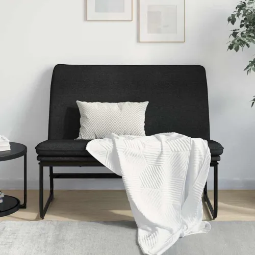 Klupa crna 100 x 75 x 76 cm od tkanine - Crna Cijena