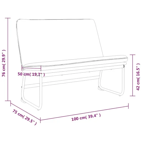 Klupa crna 100 x 75 x 76 cm od tkanine - Crna Cijena
