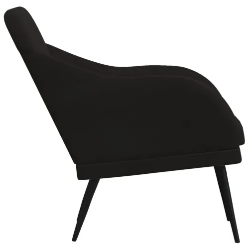 Fotelja crna 63 x 76 x 80 cm baršunasta - Crna 1 Cijena