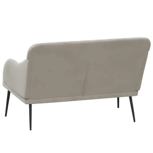 Klupa svjetlosiva 110 x 76 x 80 cm baršunasta - Svjetlosiva Cijena