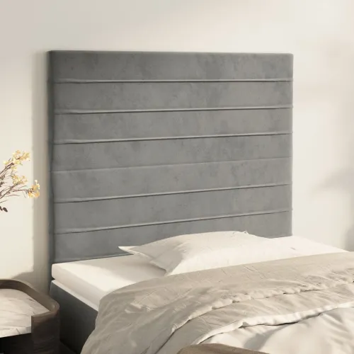 Uzglavlje svijetlosivo 90x5x118/128 cm baršunasto - Svjetlosiva 90 cm Visoko Cijena