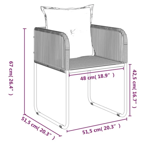 Vrtna garnitura - 5-dijelni vrtni blagovaonski set crni  - Dužina stola 160 cm 4 Cijena