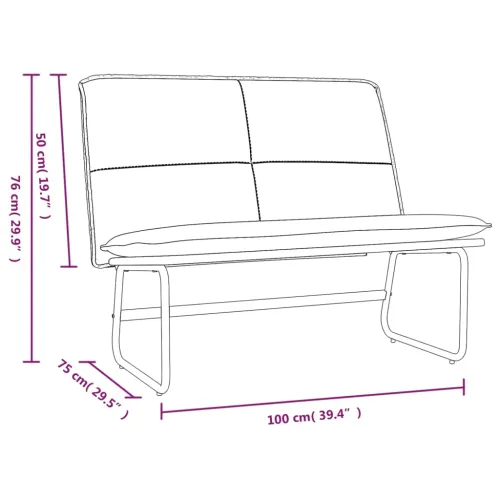 Klupa crna 100 x 75 x 76 cm od umjetne kože - Crna Cijena