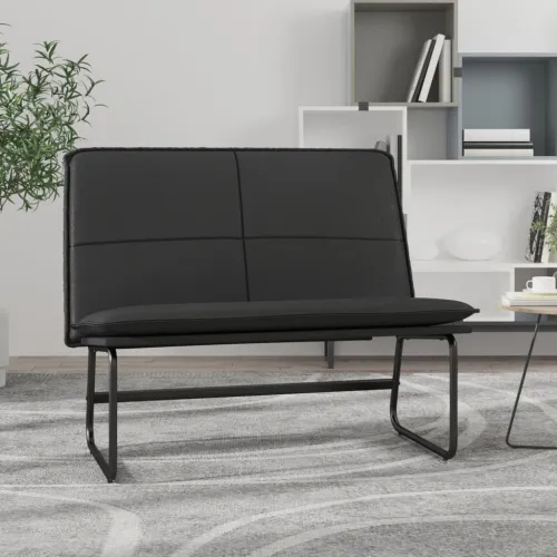 Klupa crna 100 x 75 x 76 cm od umjetne kože - Crna Cijena