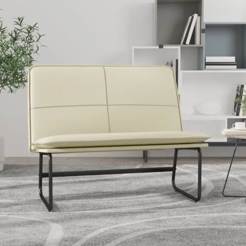 Klupa krem 100 x 75 x 76 cm od umjetne kože - Krema Cijena