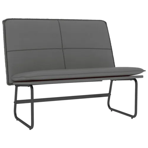 Klupa siva 100 x 75 x 76 cm od umjetne kože - Siva Cijena