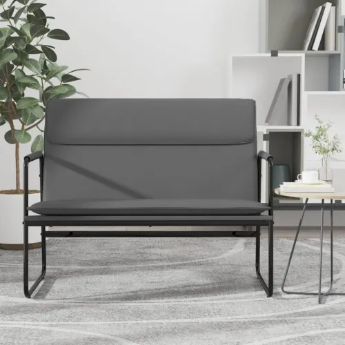 Klupa siva 100 x 64 x 80 cm od umjetne kože - Siva Cijena