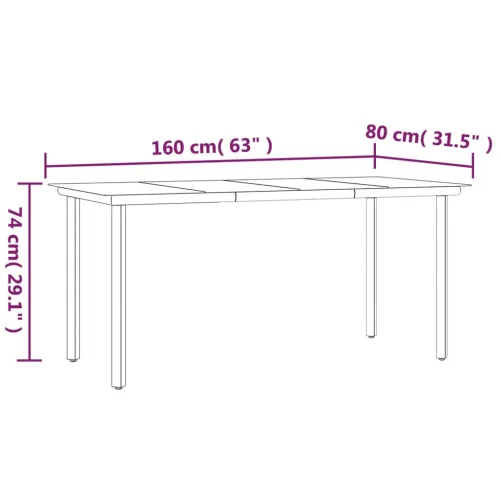 Vrtna garnitura - 7-dijelni vrtni blagovaonski set crni - Dužina stola 160 cm 6 Cijena