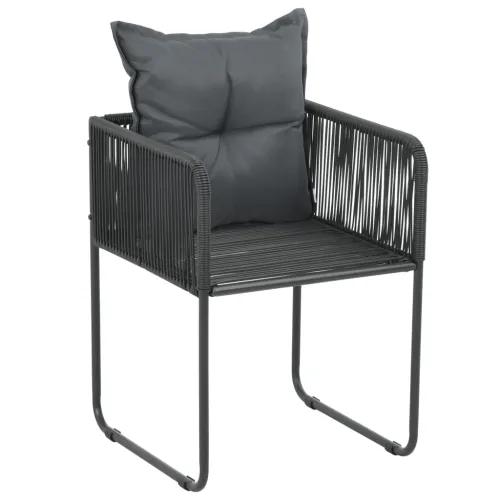 Vrtna garnitura - 7-dijelni vrtni blagovaonski set crni - Dužina stola 160 cm 6 Cijena