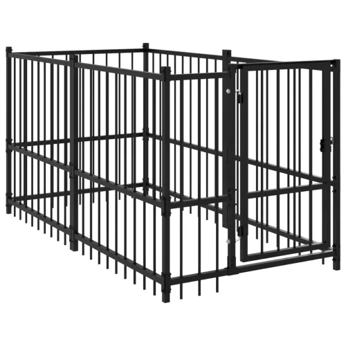 Kavez za pse crni 193,5 x 97 x 100 cm čelični Cijena