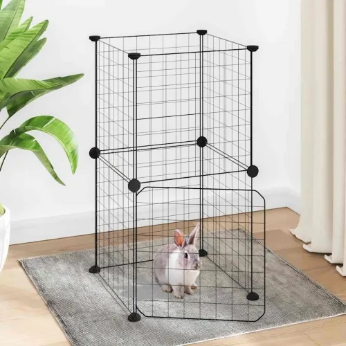 Kavez za ljubimce s 8 panela i vratima crni 35 x 35 x 70 cm čelični - 4.3 x 4.3 cm 8 panela s vratima 4,3 x 4,3 cm 8 panela s vr Cijena