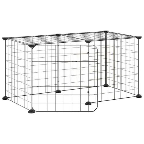 Kavez za ljubimce s 8 panela i vratima crni 70x35x35 cm čelični - 4.3 x 4.3 cm 8 panela s vratima 4,3 x 4,3 cm 8 panela s vratim Cijena
