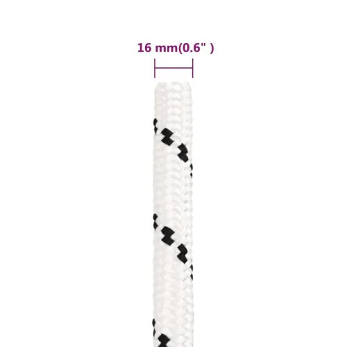 Pleteni brodski konop bijeli 16 mm x 25 m poliesterski - Bijela 16 mm 25 m Cijena