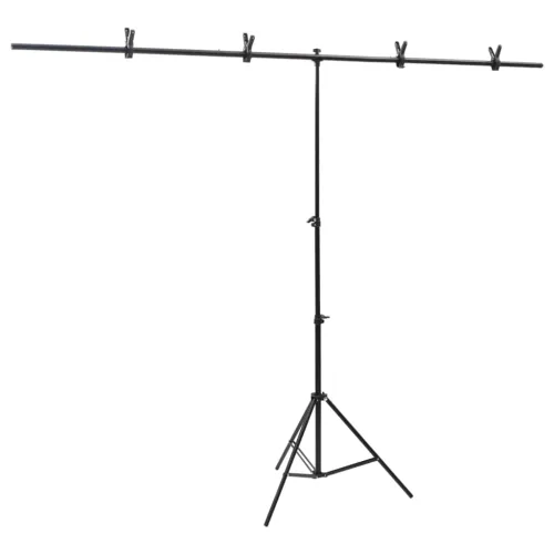 Stalak za pozadinu u obliku slova T crni 201x60x(70-200) cm - 201 x 60 x 200 cm Cijena