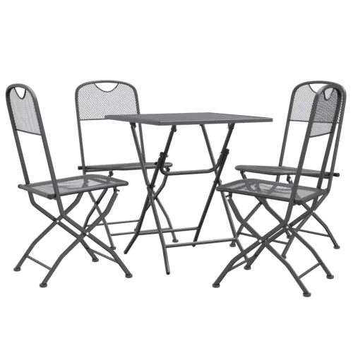 Vrtna garnitura - 5-dijelni vrtni blagovaonski set ekspandirani metal antracit - Dužina stola 60 cm 4 Cijena