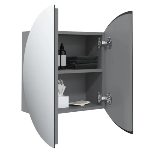 Kupaonski ormarić s okruglim ogledalom LED Siva 47x47x17,5 cm - Siva 47 x 47 x 17.5 cm 1 Cijena