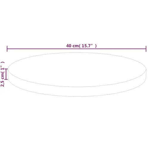 Okrugla stolna ploča Ø40x2,5 cm od netretirane hrastovine - Prirodna Ø 40 x 2.5 cm Cijena