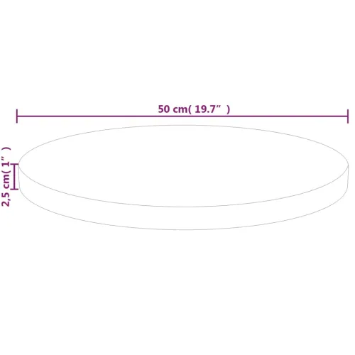 Okrugla stolna ploča Ø50x2,5 cm od netretirane hrastovine - Prirodna Ø 50 x 2.5 cm Cijena