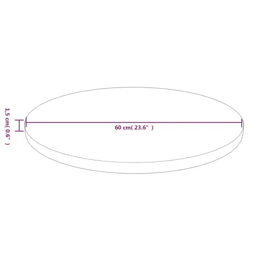 Okrugla stolna ploča smeđa Ø60x1,5 cm tretirana hrastovina - Svjetlosmeđa Ø 60 x 1.5 cm Cijena