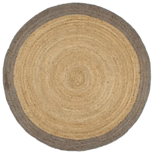 Ručno rađeni tepih od jute sa sivim rubom 210 cm - Siva 210 cm Cijena