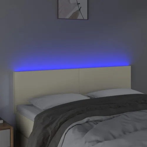LED uzglavlje krem 144 x 5 x 78/88 cm od umjetne kože - Krema 144 x 5 x 78/88 cm Cijena