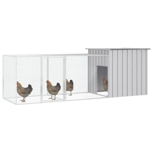 Kavez za kokoši sivi 300x91x100 cm od pocinčanog čelika - Siva 300 x 91 x 100 cm Siva 300 x 91 x 100 cm Cijena