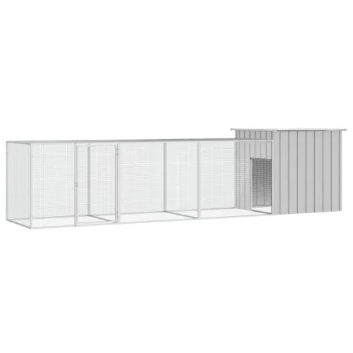 Kavez za kokoši sivi 400x91x100 cm od pocinčanog čelika - Siva 400 x 91 x 100 cm Siva 400 x 91 x 100 cm Cijena