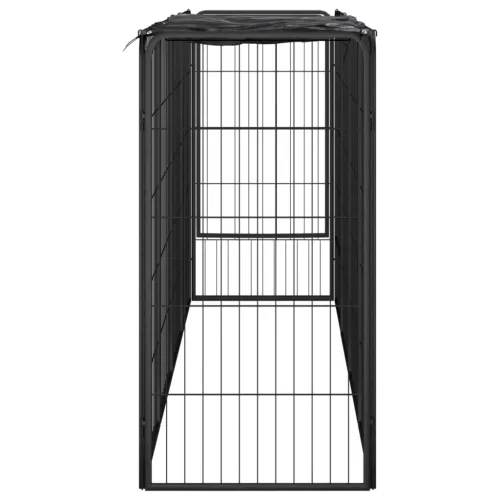 Ograda za pse s 10 panela crna 50 x 100 cm čelik obložen prahom - 200 x 50 x 100 cm Cijena