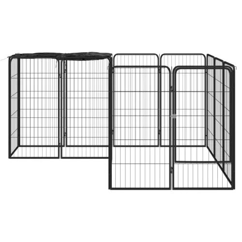Ograda za pse s 14 panela crna 50 x 100 cm čelik obložen prahom - 200 x 150 x 100 cm Cijena