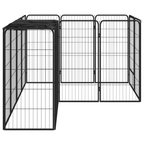 Ograda za pse s 14 panela crna 50 x 100 cm čelik obložen prahom - 200 x 150 x 100 cm Cijena