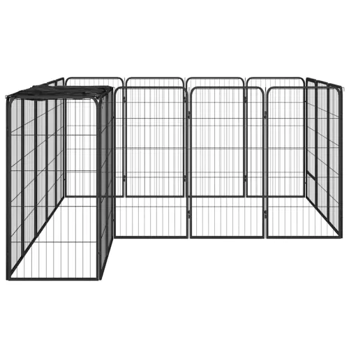 Ograda za pse s 18 panela crna 50 x 100 cm čelik obložen prahom - 250 x 200 x 100 cm Cijena
