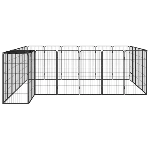 Ograda za pse s 26 panela crna 50 x 100 cm čelik obložen prahom - 350 x 300 x 100 cm Cijena