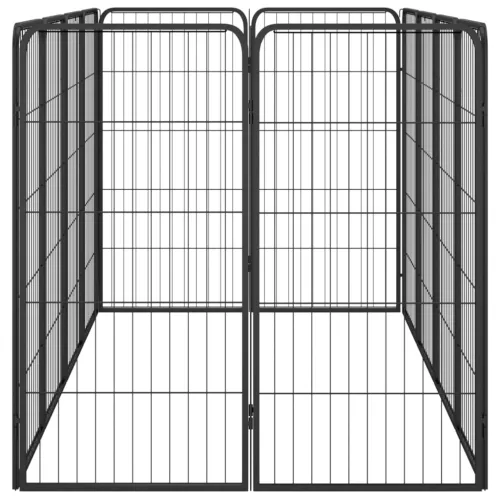 Ograda za pse s 12 panela crna 50 x 100 cm čelik obložen prahom - 200 x 100 x 100 cm Cijena