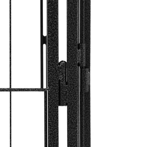 Ograda za pse s 32 panela crna 50 x 100 cm čelik obložen prahom - 450 x 350 x 100 cm Cijena
