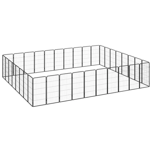 Ograda za pse s 36 panela crna 50 x 100 cm čelik obložen prahom - 500 x 400 x 100 cm Cijena