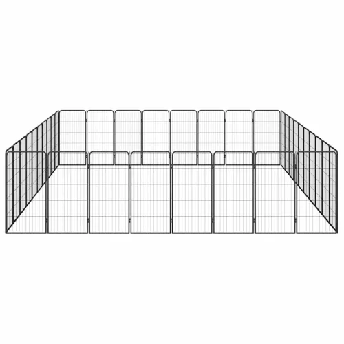 Ograda za pse s 36 panela crna 50 x 100 cm čelik obložen prahom - 500 x 400 x 100 cm Cijena