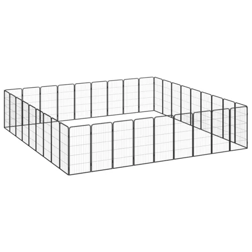 Ograda za pse s 36 panela crna 50 x 100 cm čelik obložen prahom - 500 x 400 x 100 cm Cijena