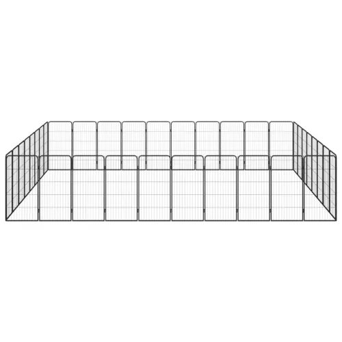 Ograda za pse s 36 panela crna 50 x 100 cm čelik obložen prahom - 500 x 400 x 100 cm Cijena