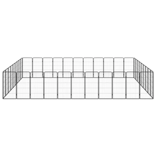 Ograda za pse s 40 panela crna 50 x 100 cm čelik obložen prahom - 550 x 450 x 100 cm Cijena