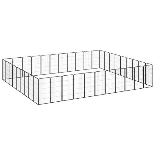 Ograda za pse s 40 panela crna 50 x 100 cm čelik obložen prahom - 550 x 450 x 100 cm Cijena